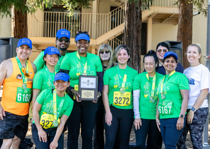 A corporate team at the Heart & Soles Run