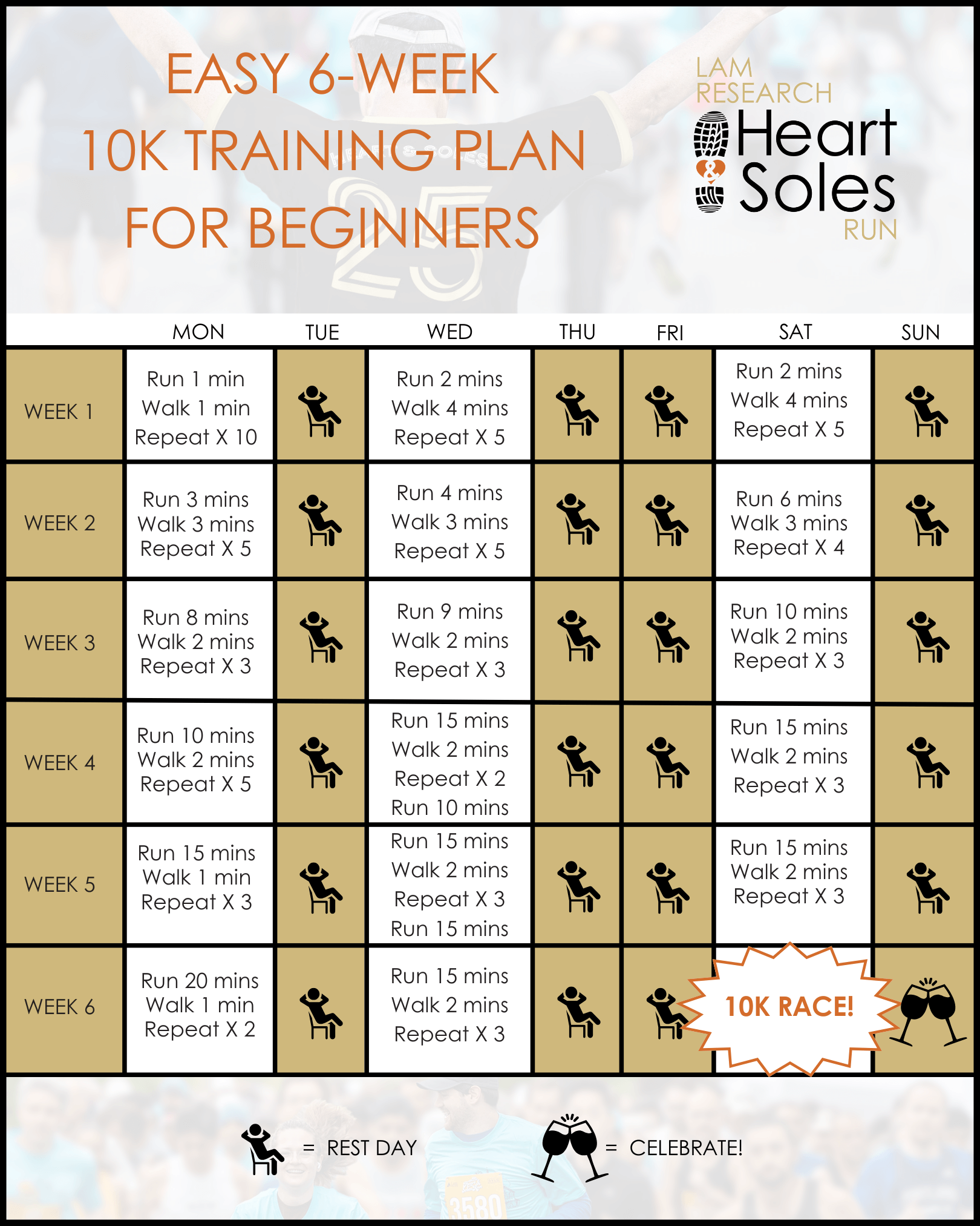 6-week 10K training plan for beginners